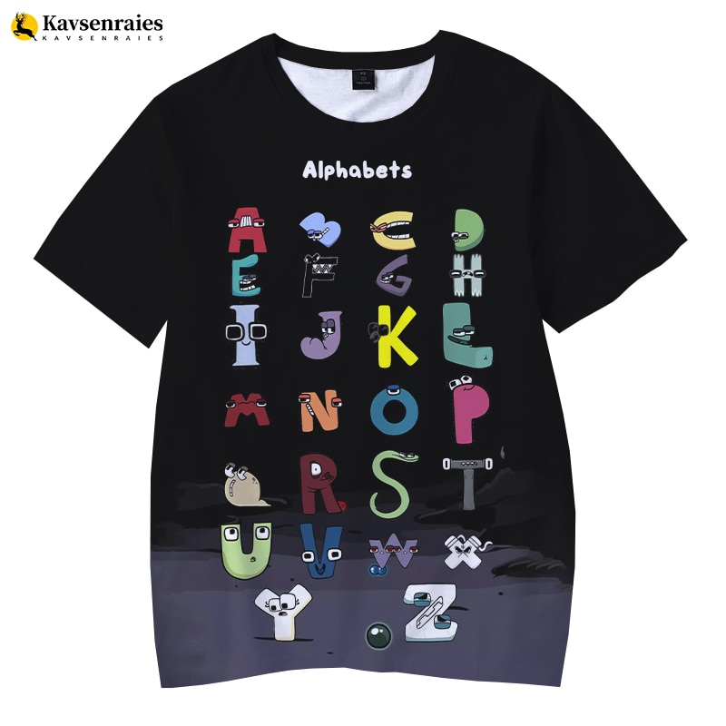 2023 Summer Fashion Children s Alphabet Lore Harajuku T shirt Boys T Shirt Girls Clothes Print - Alphabet Lore Plush