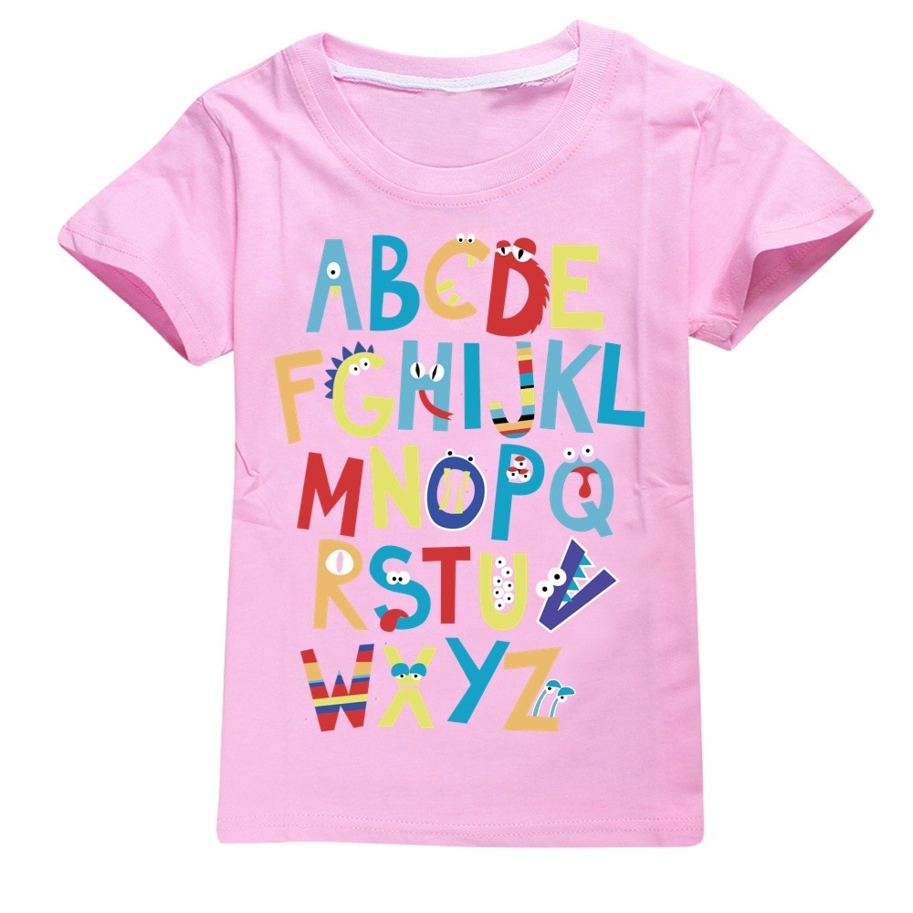 Alphabet Boys T shirt Lore Prints Children T shirts Fashion Summer Short Sleeve Tshirt Hot Sale 3 - Alphabet Lore Plush