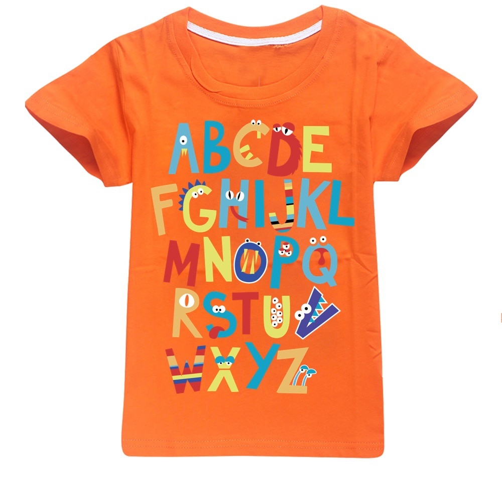 Alphabet Boys T shirt Lore Prints Children T shirts Fashion Summer Short Sleeve Tshirt Hot Sale 4 - Alphabet Lore Plush