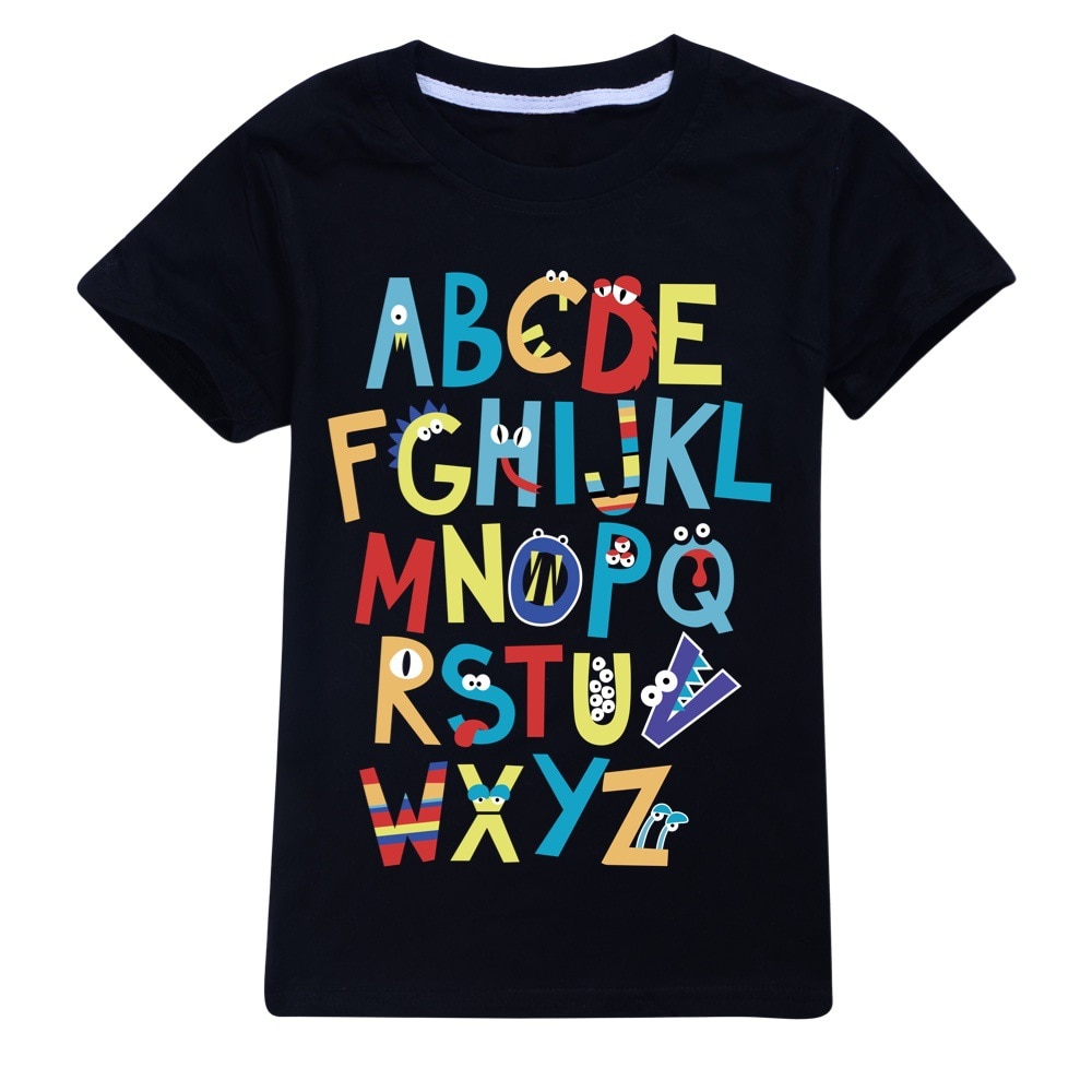 Alphabet Boys T shirt Lore Prints Children T shirts Fashion Summer Short Sleeve Tshirt Hot Sale - Alphabet Lore Plush