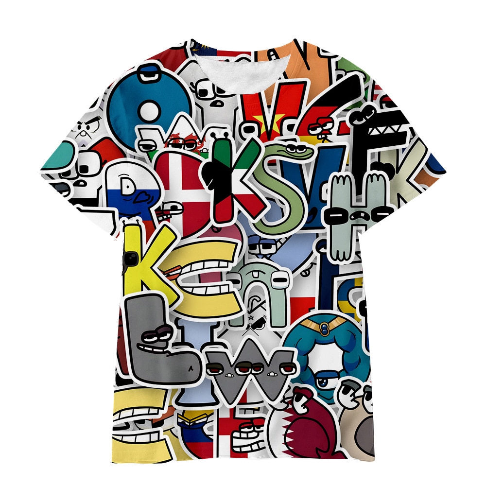 Alphabet Lore Clothes Kawaii Anime Game T Shirts Children s A B C D E F 2 - Alphabet Lore Plush