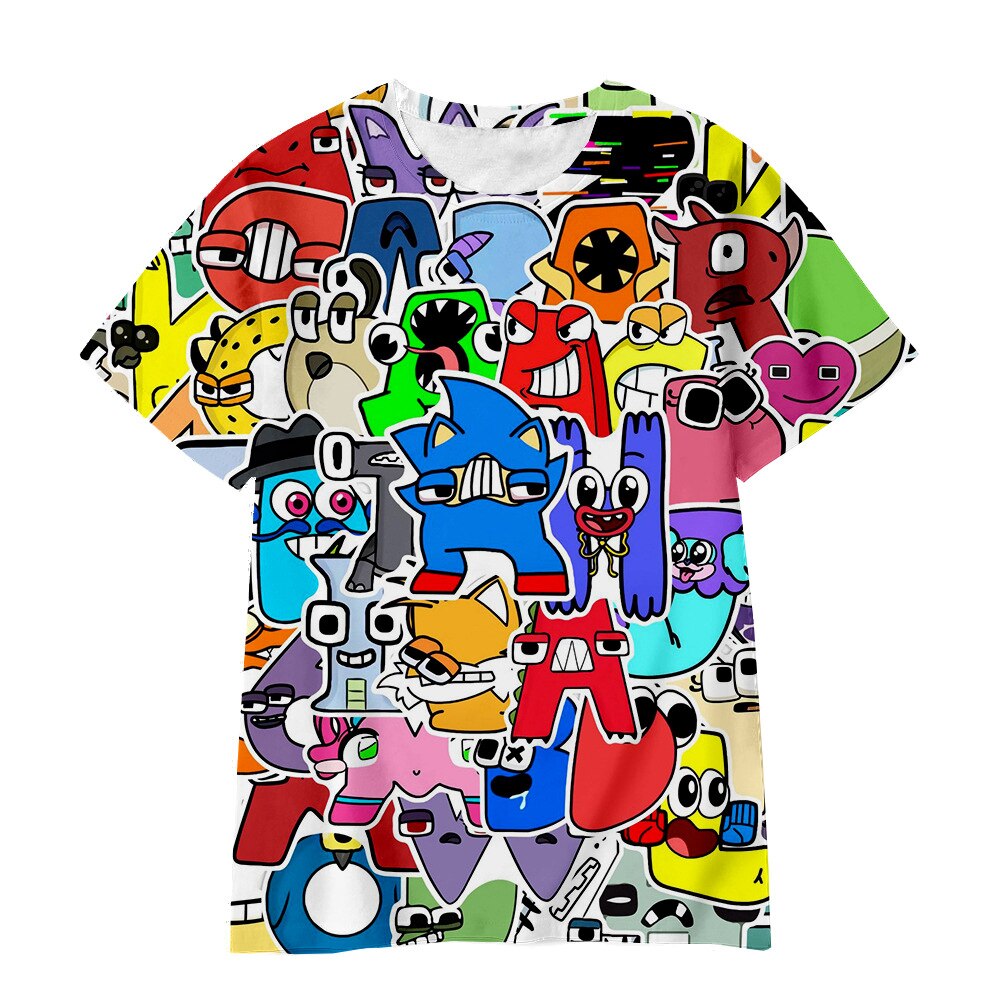 Alphabet Lore Clothes Kawaii Anime Game T Shirts Children s A B C D E F 3 - Alphabet Lore Plush