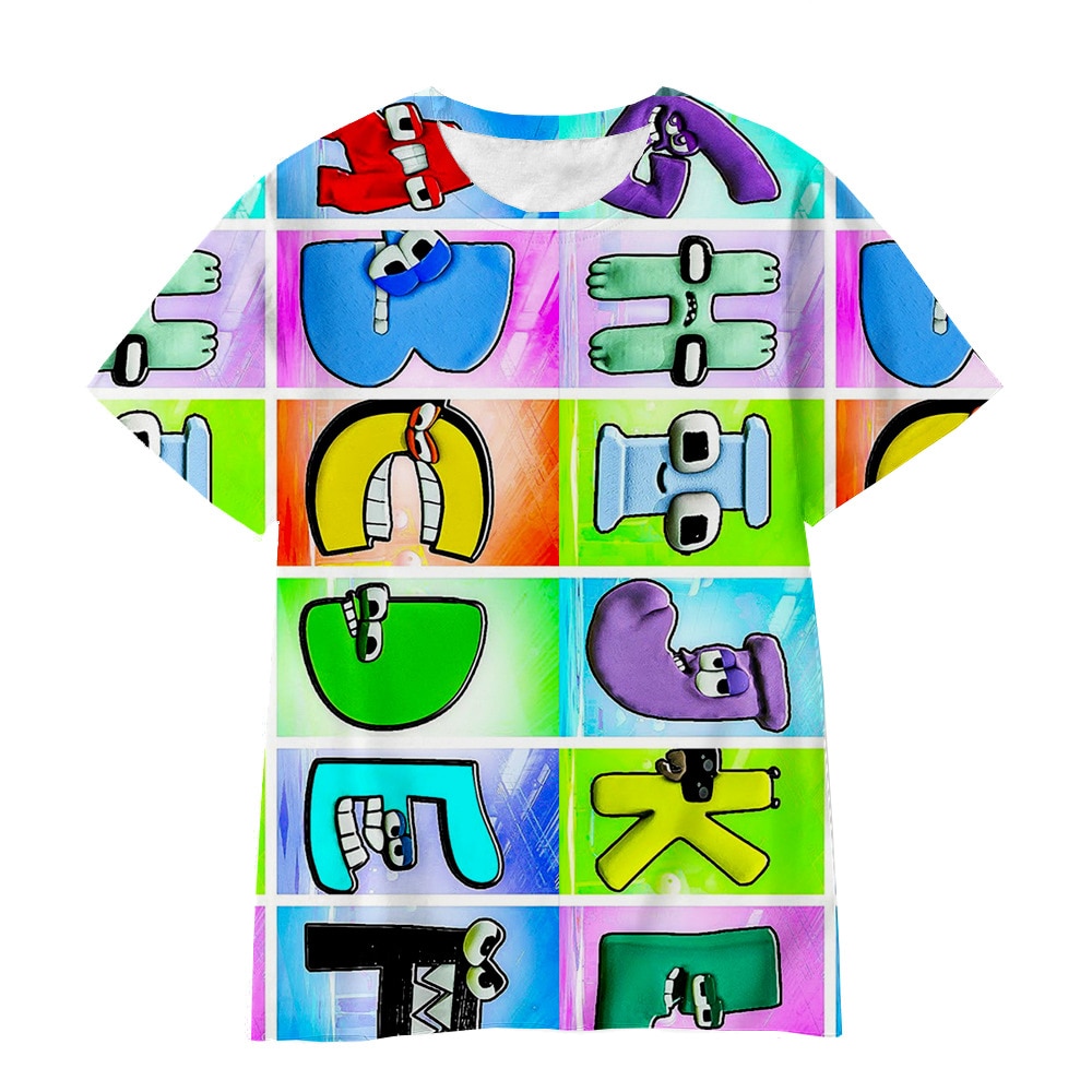 Alphabet Lore Clothes Kawaii Anime Game T Shirts Children s A B C D E F 4 - Alphabet Lore Plush