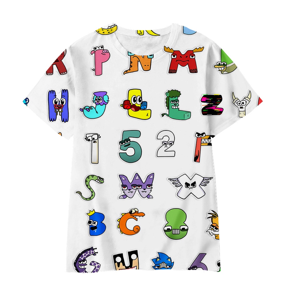 Alphabet Lore Clothes Kawaii Anime Game T Shirts Children s A B C D E F - Alphabet Lore Plush