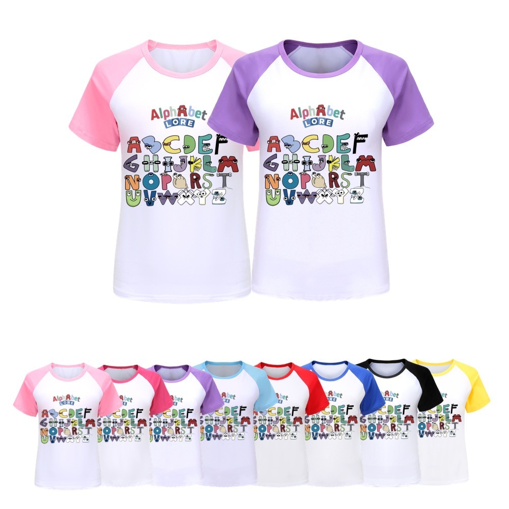 Boy s Girl s 100 T Shirts 26 Alphabet Lore Print Casual Family Clothing Set Children - Alphabet Lore Plush